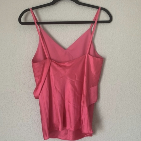 Helmut Lang Satin Cami Slip Top in Barbie Hot Pink - Picture 8 of 10